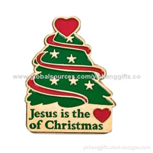 Christmas Lapel Pin, Made of Alloy or Brass, OEM/ODM are Available
